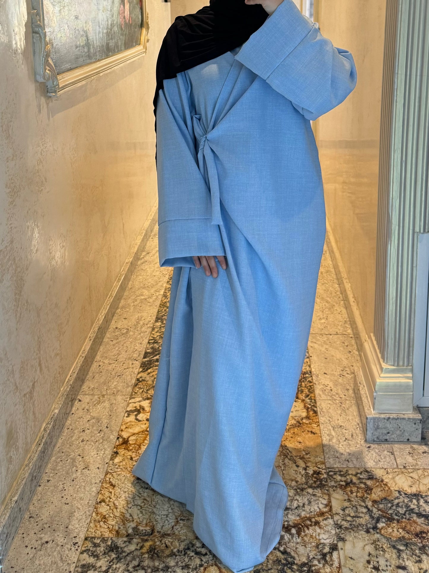 Wickelabaya in Leinenoptik