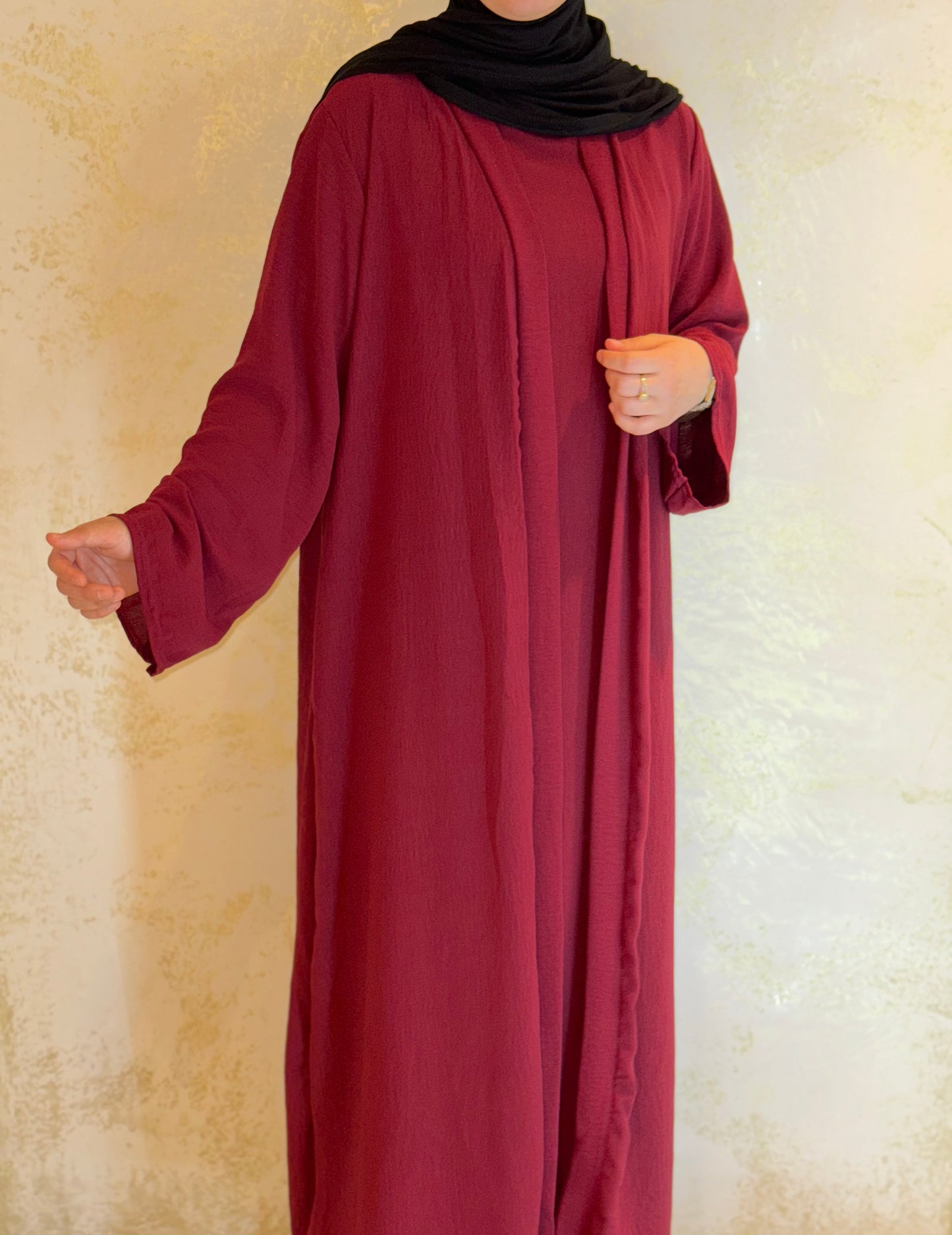 Dreiteilige Abaya Anisa - Burgundy