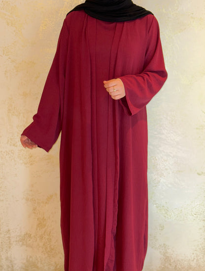 Dreiteilige Abaya Anisa - Burgundy