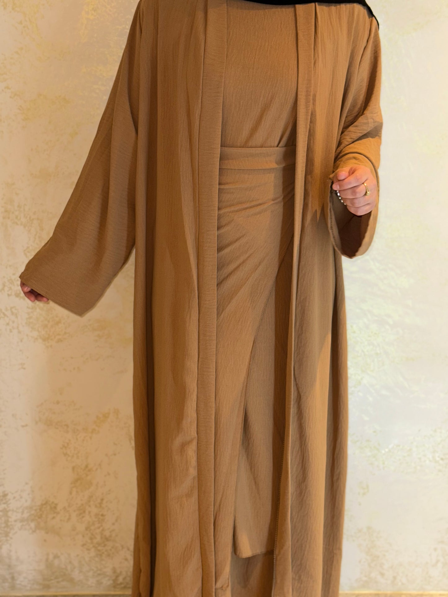 Three-piece Abaya Anisa - Camel 