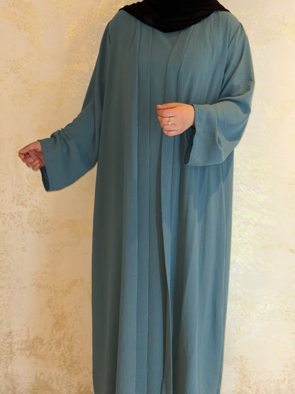 Three-piece Abaya Anisa - Grey Green 