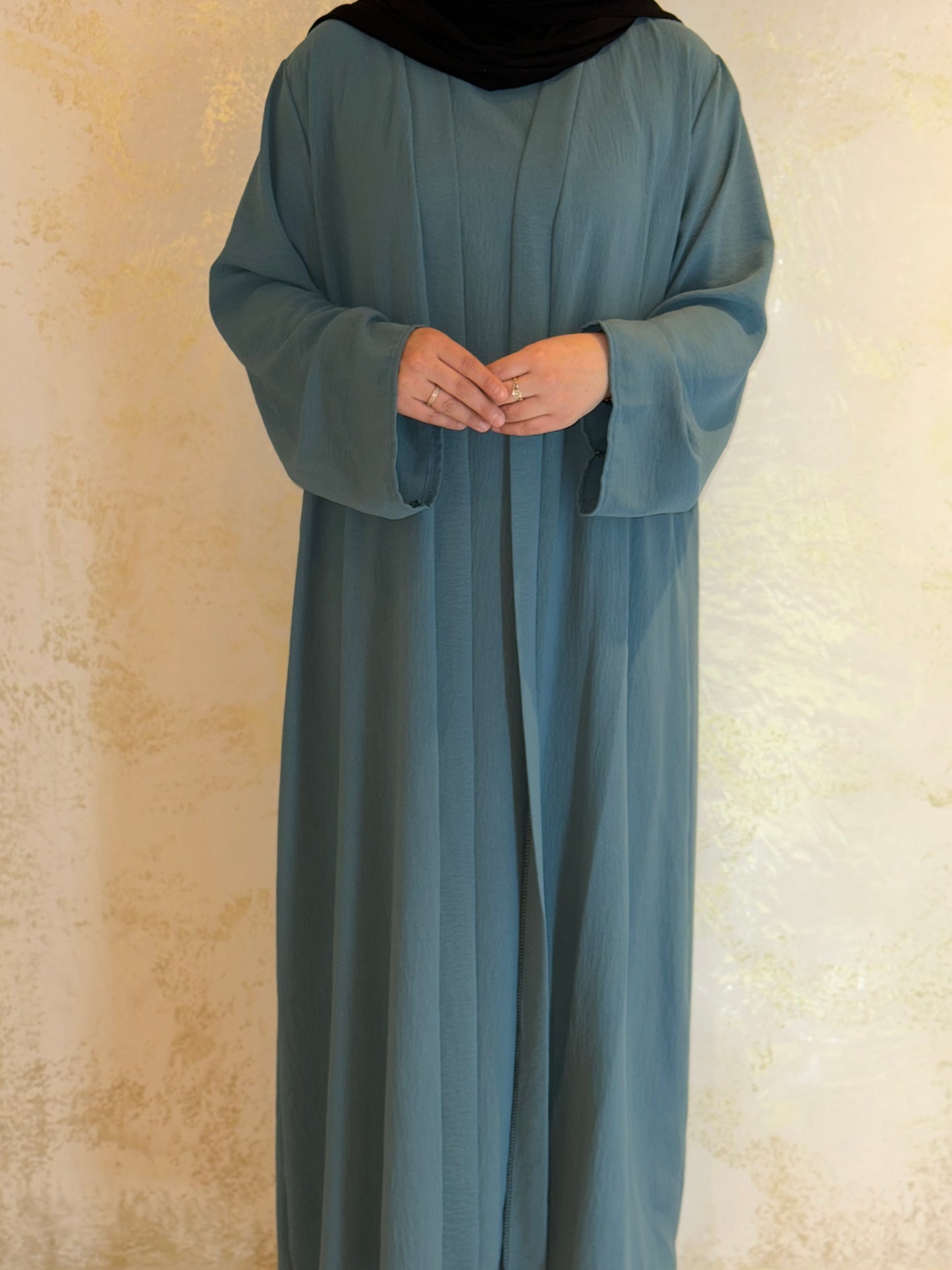 Three-piece Abaya Anisa - Grey Green 