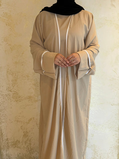 Kimono Abaya Set - Beige