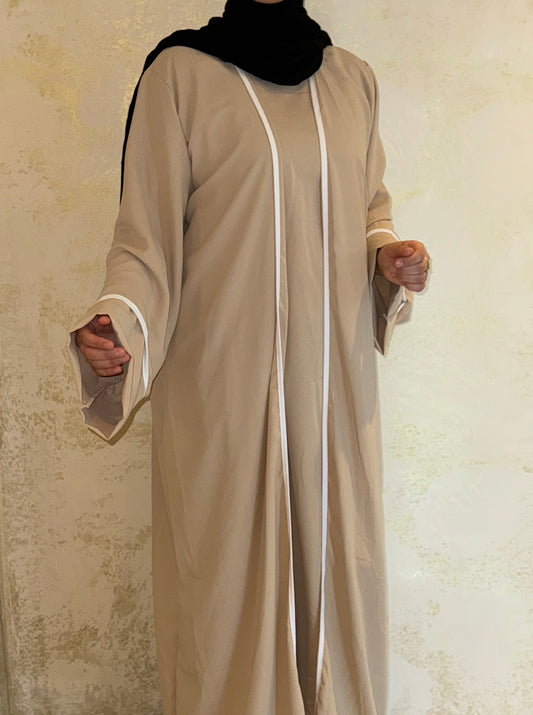 Kimono Abaya Set - Beige