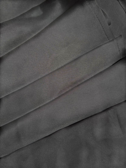 Nesthetics dark grey satin skirt with a flowing drape and luxurious feel.